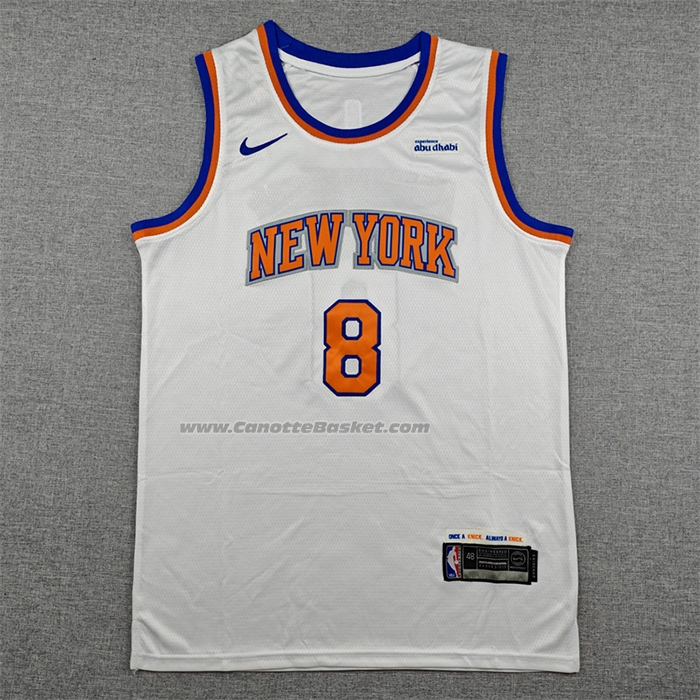 Maglia New York Knicks Og Anunoby No 8 Association 2025-26 Bianco